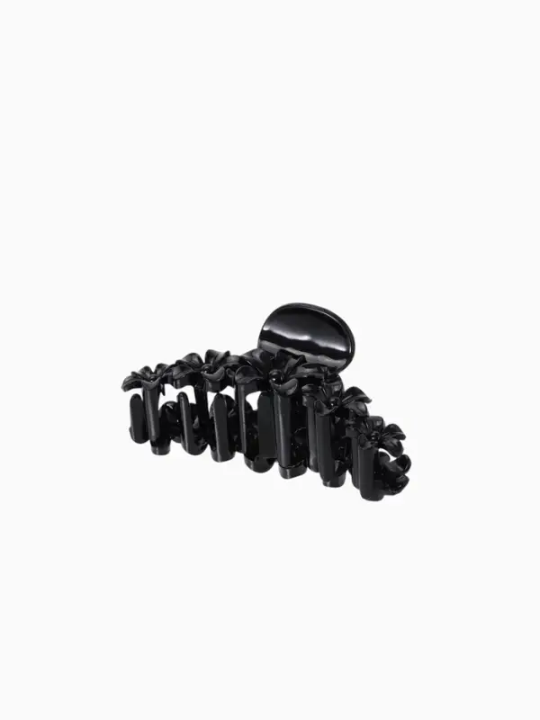 Крабик для волос &laquo;Глянец&raquo;, цветочная гирлянда, 9.5 см, чёрный