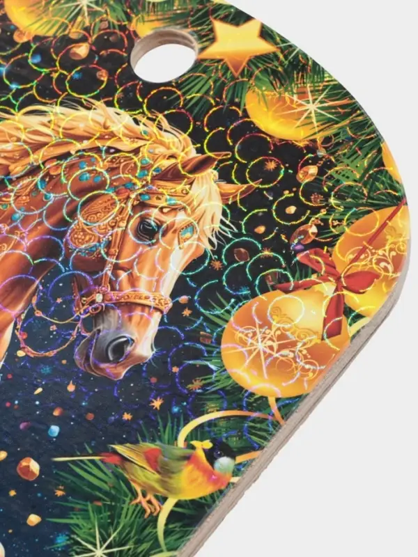 Доска разделочная сувенирная Дарим Красиво «Символ года. Новогоднего волшебства», дерево, 27.5×19.5×0.5 см, разноцветная