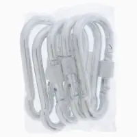 Карабин монтажный с фиксатором ТУНДРА, DIN5299D, 9&times;90 мм, 5 шт.