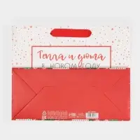 Пакет подарочный новогодний ламинированный «Снежок», MS 23 х 18 х 10 см