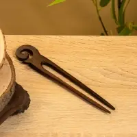 Заколка для волос фигурная, дерево Соно, 18х3 см, цв. тёмно-коричневый