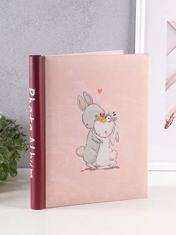 Фотоальбом Фотоальбом "Зайки" 10 "магнитных"листов 23X28см, пер-т внутр.спираль