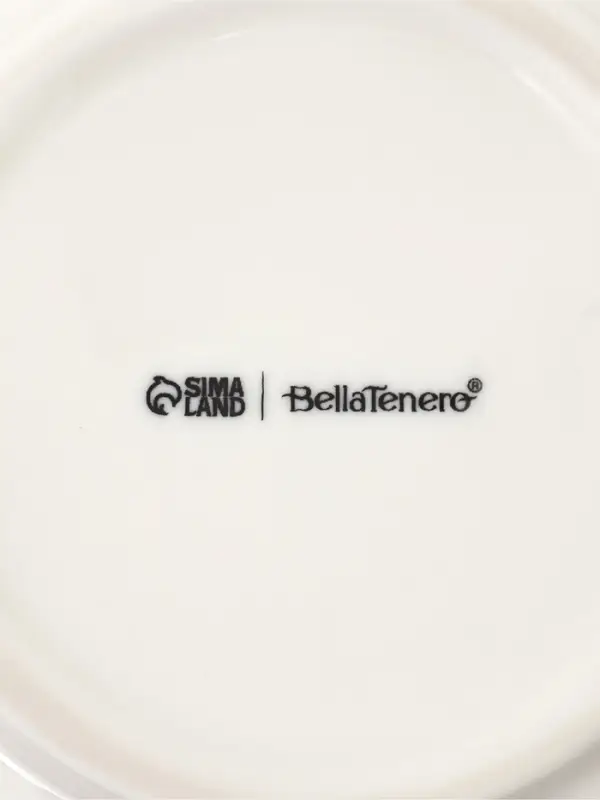 Набор сервировочный фарфоровый BellaTenero, 7 предметов: солонка 100 мл, перечница 100 мл, сахарница с ложкой 350 мл, молочник 310 мл, салфетница, подстав...