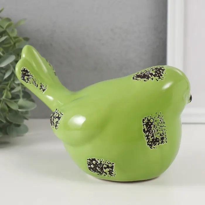 Копилка для денег &laquo;Зелёный воробышек&raquo;, керамика, 18.8 11.9&times;13 см