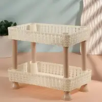 Органайзер для хранения косметики, двухуровневый, 24&times;15&times;20 см, МИКС