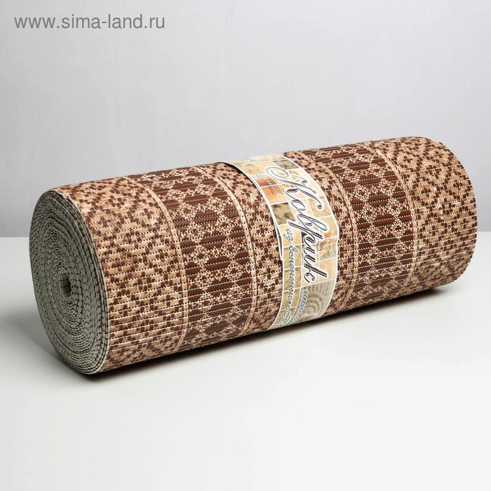 Коврик для ванной комнаты «Квадраты», ширина 65 см, рулон 15 м, цвет коричневый
