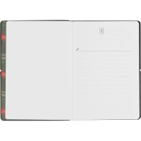 Блокнот Папоротники А5, 128л, клетка, обложка экокожа, с резинкой