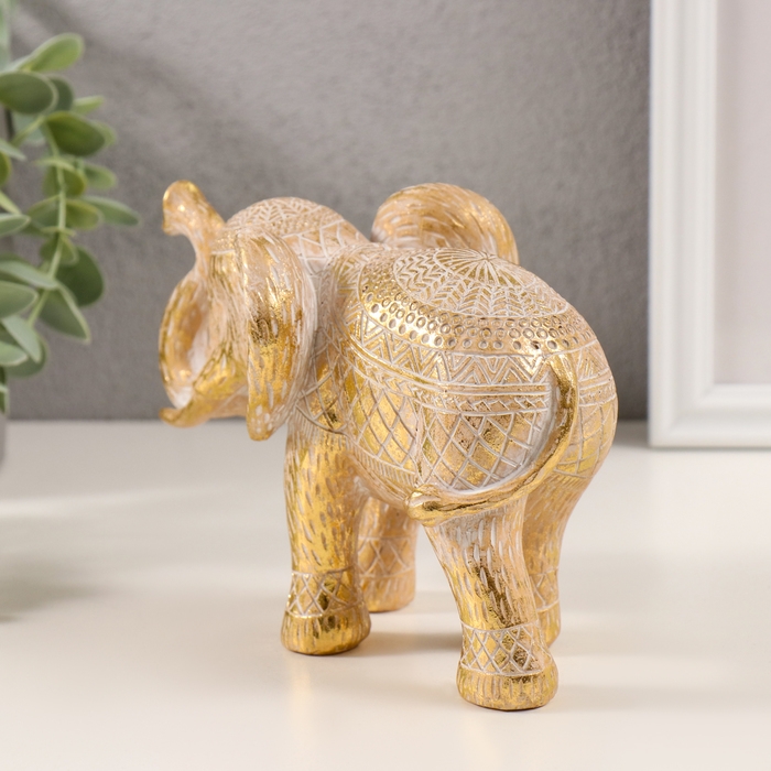 Сувенир полистоун Сувенир полистоун "Слон. Этнические узоры" золото 17х5х11 см