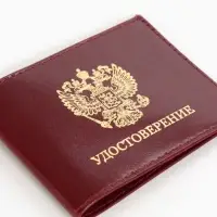 Обложка на удостоверение, 10.5 см, гладкая, бордовая