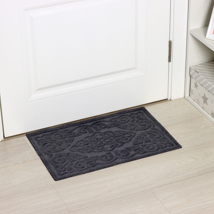 Коврик влаговпитывающий придверный без окантовки Доляна «Восточная сказка», 40×60 см, цвет серый Коврик влаговпитывающий придверный без окантовки Доляна «Восточная сказка», 40×60 см, цвет серый