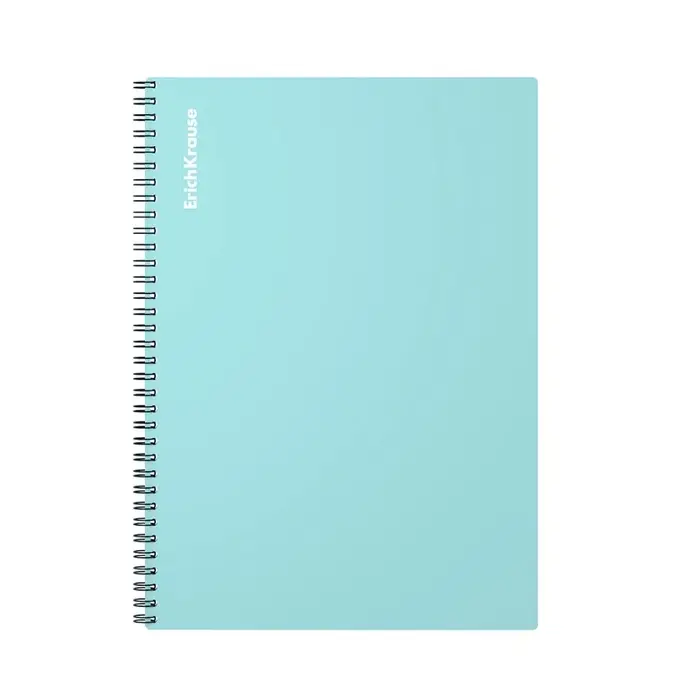 Тетрадь на спирали ErichKrause. Pastel А4, 80 листов, в клетку, пластиковая обложка, блок офсет, МИКС