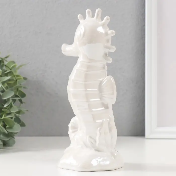 Копилка для денег &laquo;Морской конёк&raquo;, керамика, перламутр, 9.5&times;8.2&times;21 см