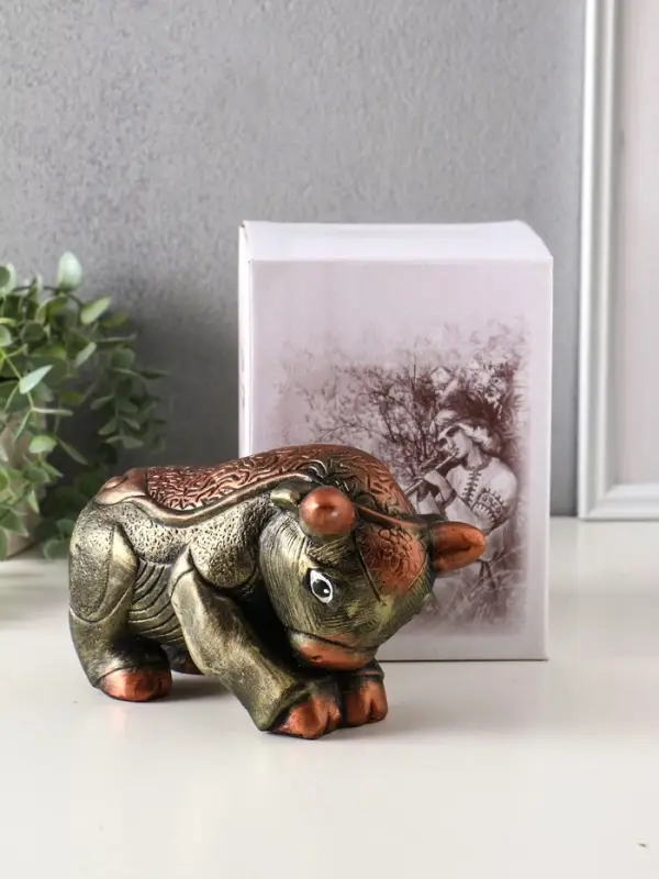 Копилка "Бык" 12х18,5х9,5 см, золото