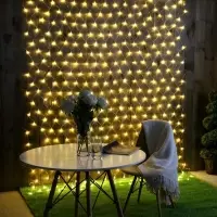 Гирлянда &laquo;Сеть&raquo; 2&times;3 м, IP44, УМС, прозрачная нить, 384 LED, свечение тёплое белое, 220 В