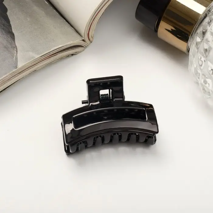 Крабик для волос «Маленькая классика», прямоугольник, 4 см, чёрный Крабик для волос «Маленькая классика», прямоугольник, 4 см, чёрный