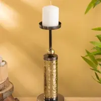 Подсвечник для свечи 8 см "Скиф" металл 30 см, цв. золото