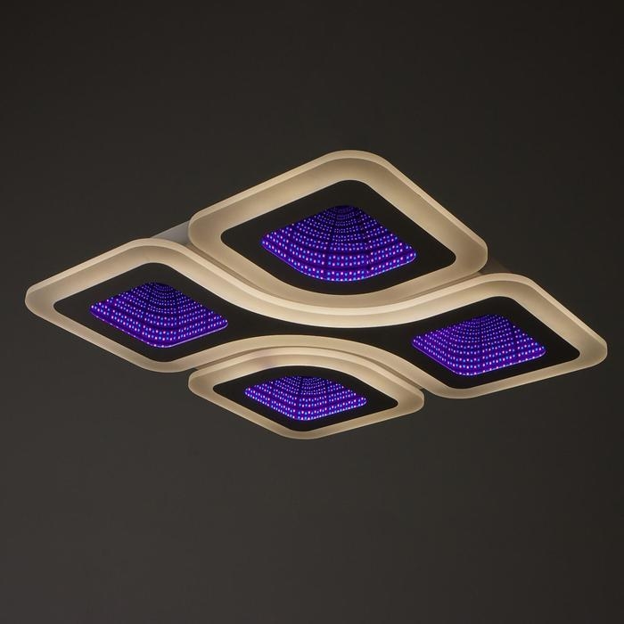 Люстра с ПДУ 10005/4 LED 180Вт 3000-6000К диммер с подсветкой белый 50х50х10 см BayerLux