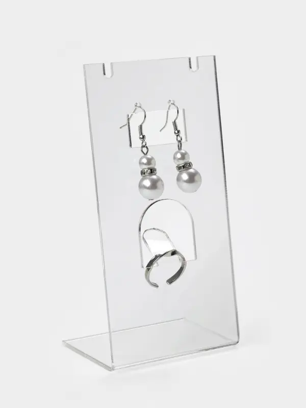 Подставка под гарнитур, серьги, кольцо, кулон, 7&times;4.5&times;14 см, оргстекло 2 мм