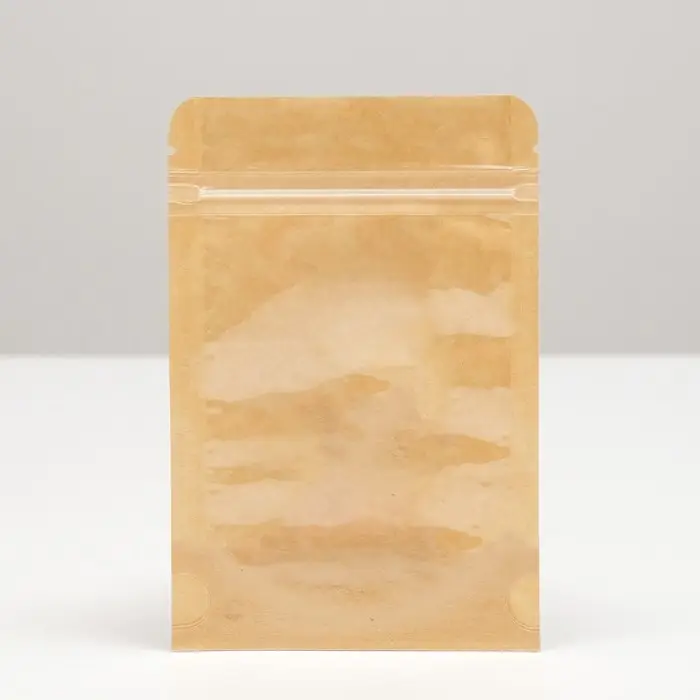 Пакет Zip-lock Крафт с прозрачной стенкой 10 Х 13 + 2 см Пакет Zip-lock Крафт с прозрачной стенкой 10 Х 13 + 2 см