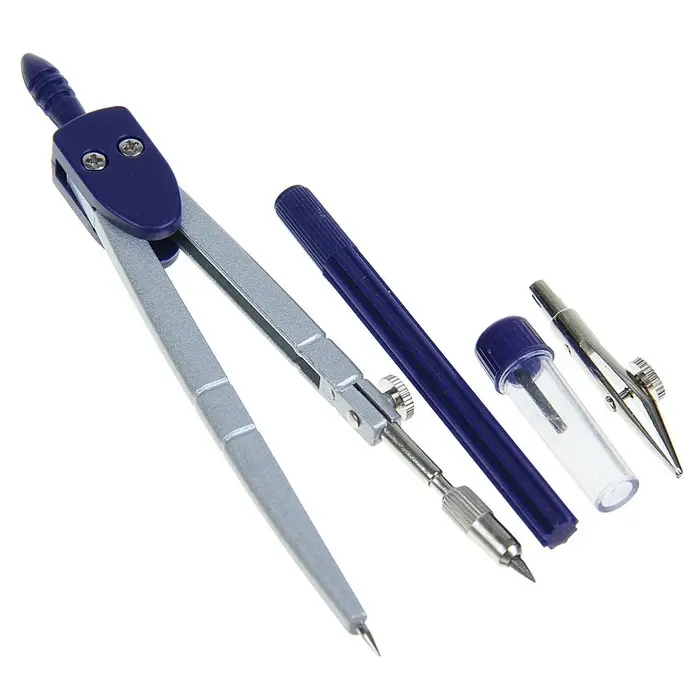 Готовальня Calligrata, 4 предмета (циркуль 120 мм, грифель, удлинитель, рейсфедер), в пластиковом пенале