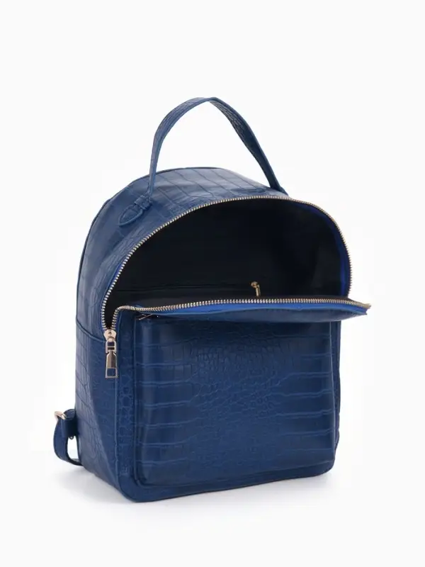 Рюкзак женский на молнии, с карманом, размер 24&times;12&times;31 см, синий