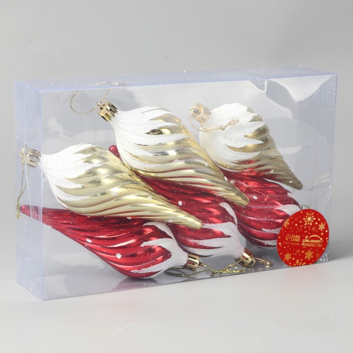 Украшение ёлочное Украшение ёлочное "Сосулька в снегу" (набор 6 шт) 11 см, микс