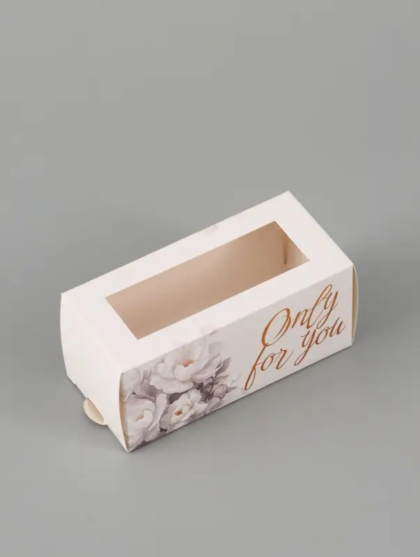 Коробка подарочная с окном Only for you, 12&times;5.5&times;5.5 см, самосборная