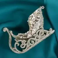 Ёлочная игрушка &laquo;Зимнее волшебство. Сияющая глазурь - сани&raquo;, 11&times;6.5 см, золото