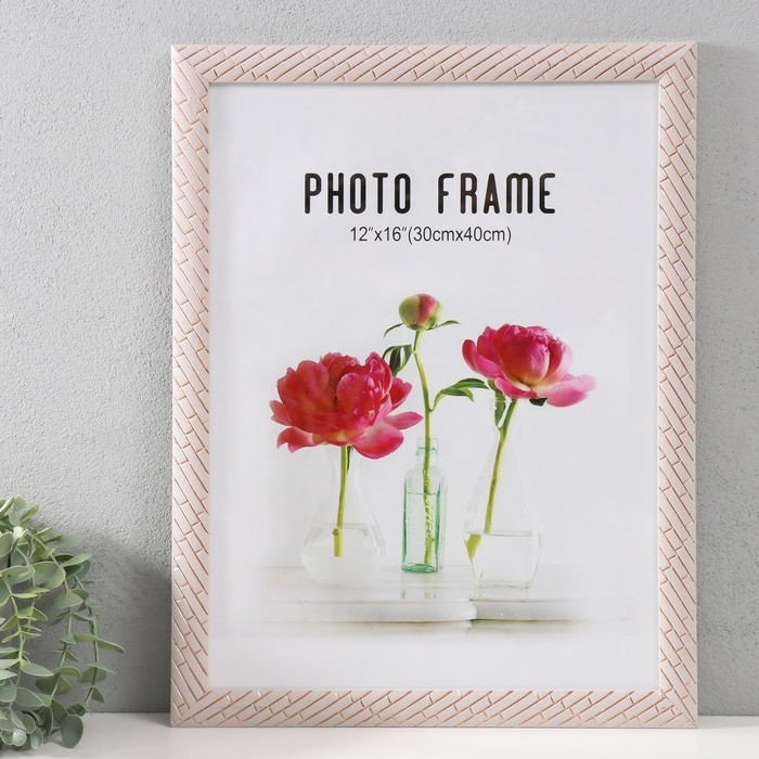 Фоторамка пластик 30х40 см Фоторамка пластик 30х40 см "Кирпичная кладка" белая 44х34 см