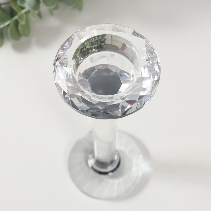 Подсвечник стекло на 1 свечу Подсвечник стекло на 1 свечу "Кристаллия" d=4см 7х7х19,5 см