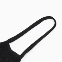 Сумка - авоська плетёная, клетка 1.5 см, чёрная