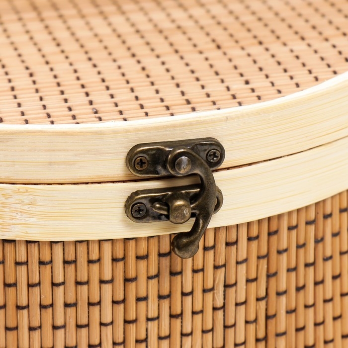 Шкатулка бамбук Шкатулка бамбук "Кузовок" со шнуром 18х20х22 см