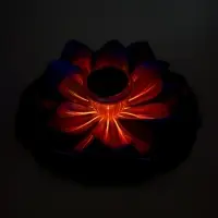 Садовая фигура - фонарь &laquo;Лотос&raquo;, 28&times;28&times;9 см, для водоёмов, фиолетовая