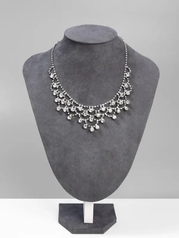 Бюст для украшений QF, 20&times;8&times;29 см, h=29 см, флок, серый графит