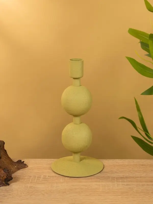 Подсвечник на 1 свечу "Олива" с 2 сферами 8,5х8,5х18 см