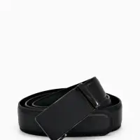 Ремень мужской, 126&times;3.5 см, натуральная кожа, пряжка автомат, чёрный