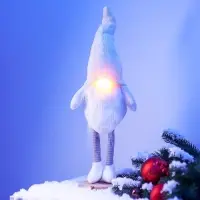 Фигура текстиль &laquo;Гном в белом&raquo; 55 см, 1 LED, от батареек AG13&times;3, свечение тёплое белое