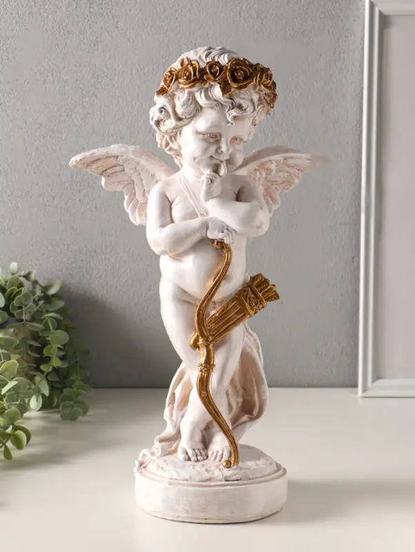 Фигура полистоун "Ангел с луком и стрелами" высота 43 см