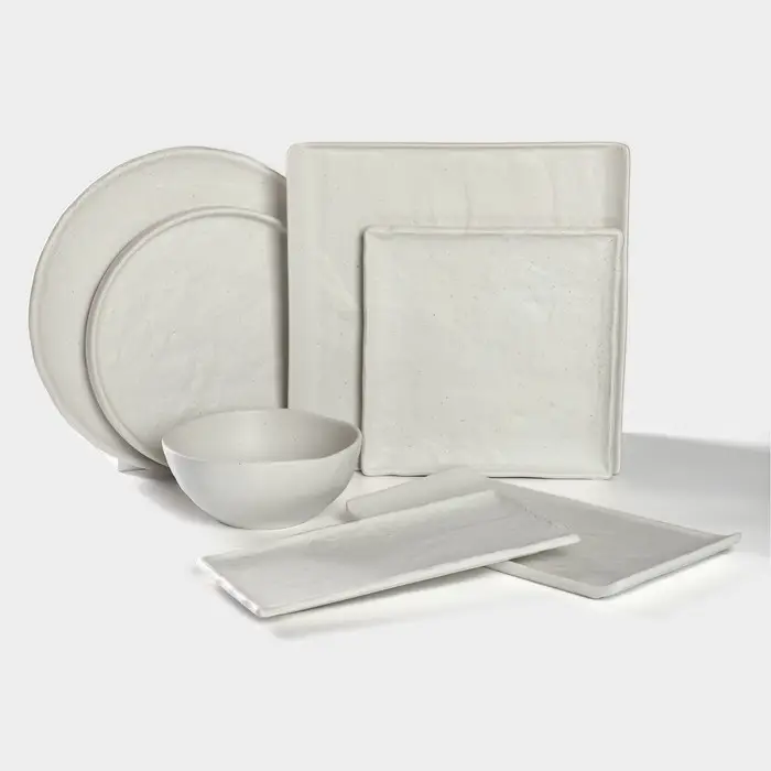 Блюдо для подачи Magistro Slate, d=22.5 см, фарфор, белое