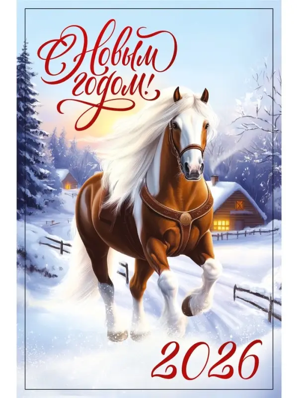 Календарь на ригеле «С новым годом 2026» Календарь на ригеле «С новым годом 2026»