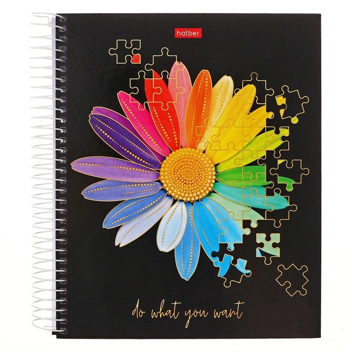 Колледж-тетрадь А5, 120 листов в клетку на гребне Колледж-тетрадь А5, 120 листов в клетку на гребне "Бал цветов", твёрдая обложка, блок офсет 65г/м2