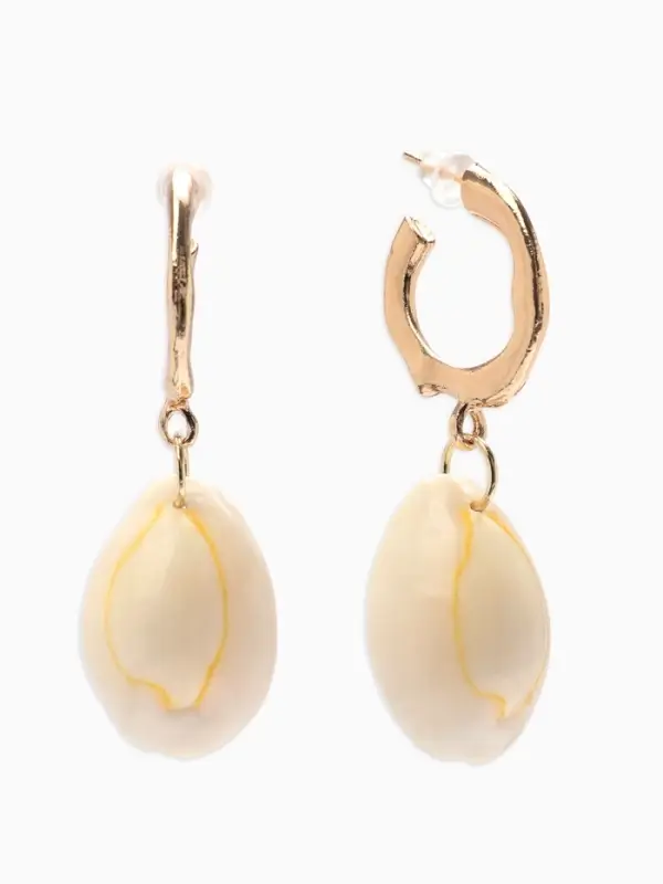 Серьги металл &laquo;Морские ракушки&raquo;, бежевые в золоте