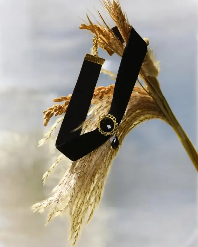 Чокер &laquo;Александрия&raquo;, ажур, овал, чёрный в золоте, 30 см