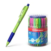 Ручка шариковая автоматическая ErichKrause JOY Neon, узел 0.7 мм, чернила синие, комфортное письмо, длина линии письма 1300 метров