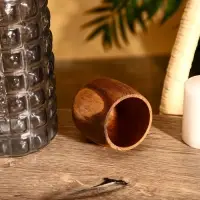 Стакан, 8×8×8 см, тиковое дерево