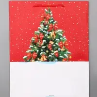 Пакет подарочный новогодний ламинированный, &laquo;Подарки в новогоднюю ночь&raquo; 26&times;12&times;32 см