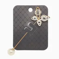 Булавка&laquo; Бабочка объемная&raquo;, 8.5 см, белая в золоте