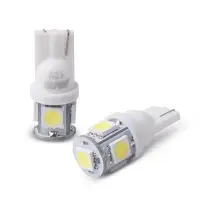 T027 Т10/белый/ (W2,1x9,5d) 5SMD 5050 3 chip, W5W, коробка 2 шт.