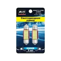 SV040 T11/белый/ (SV8,5) CANBUS 6 SMD 7020 31мм 12V., блистер 2 шт