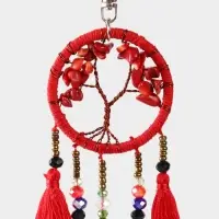 Брелок ловец снов "Древо" 19 см, цв. красный Брелок ловец снов "Древо" 19 см, цв. красный